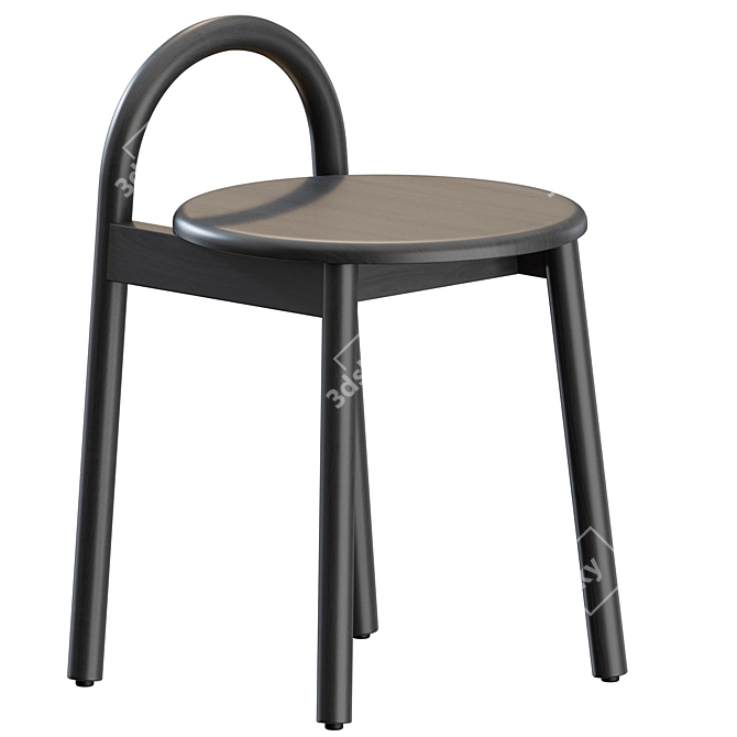 Sleek Bobby Low Stool Design 3D model image 2