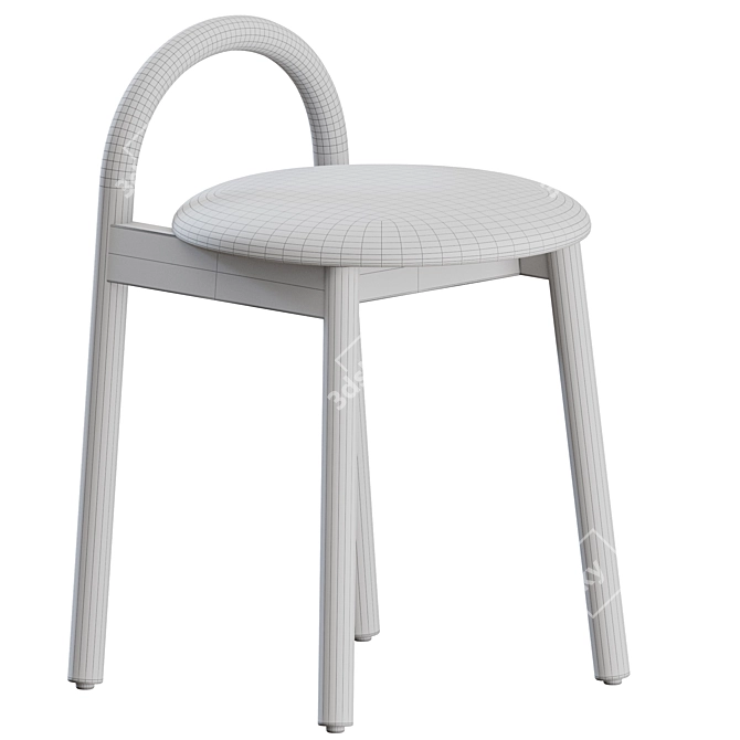 Sleek Bobby Low Stool Design 3D model image 4