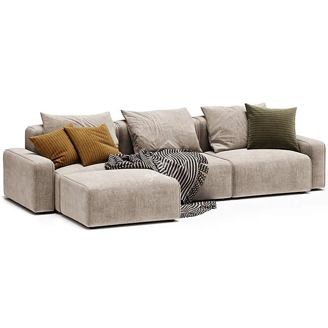 Modern Kaye Sectional Sofa Design 3D model image 1