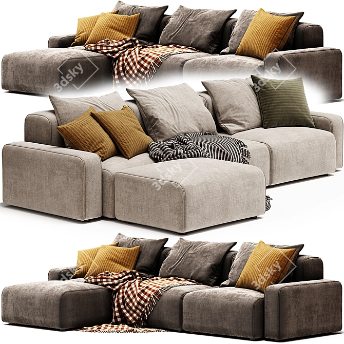 Modern Kaye Sectional Sofa Design 3D model image 3