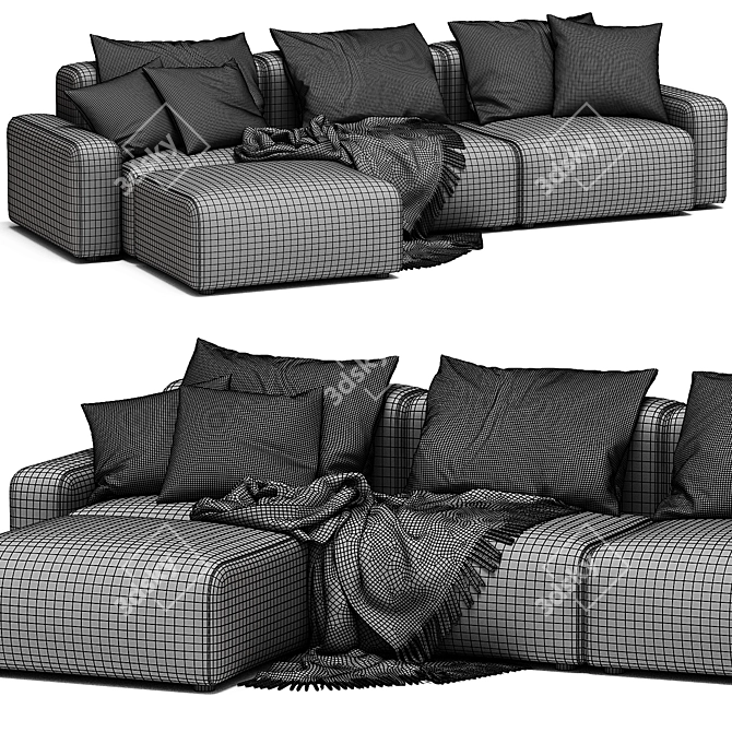 Modern Kaye Sectional Sofa Design 3D model image 6