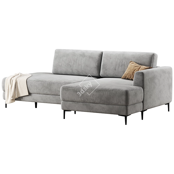 Edvin Corner Sofa, Versatile Material 3D model image 3