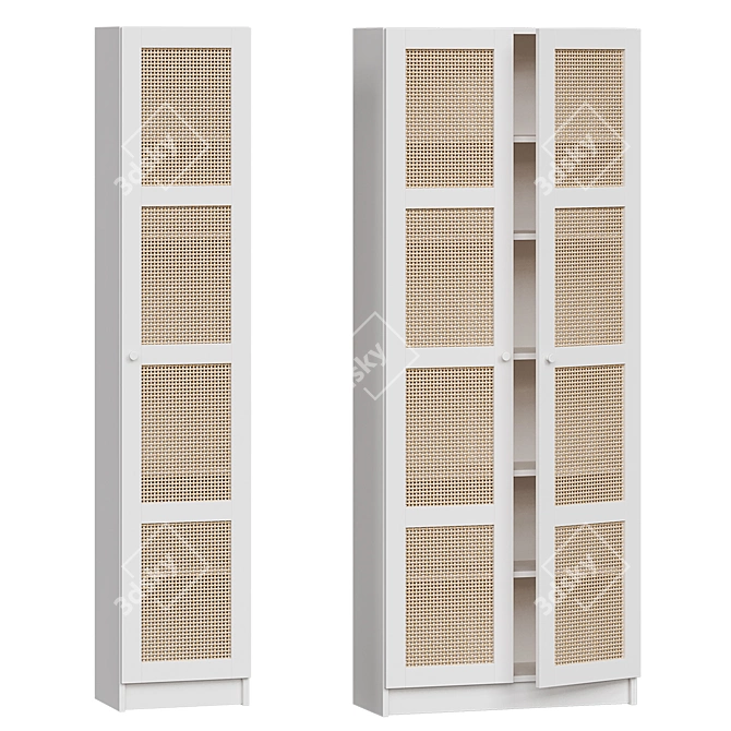 Scandinavian Bamboo Bookcase IKEA 3D model image 1