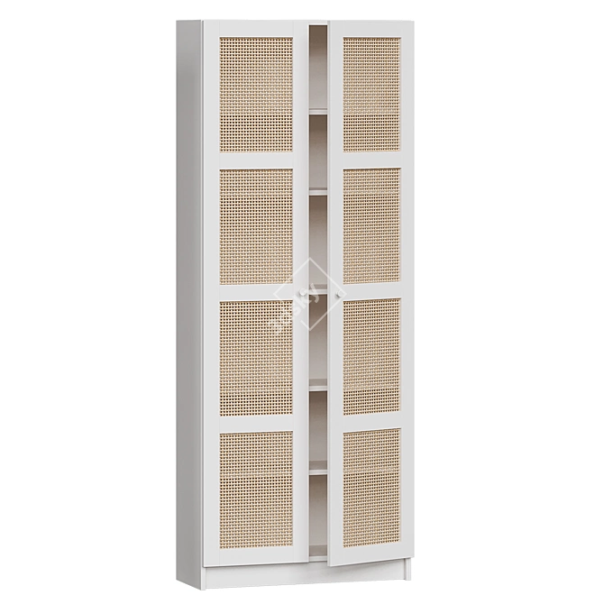 Scandinavian Bamboo Bookcase IKEA 3D model image 2