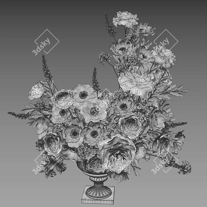 Botanical Beauty 3D Flower Set 3D model image 7