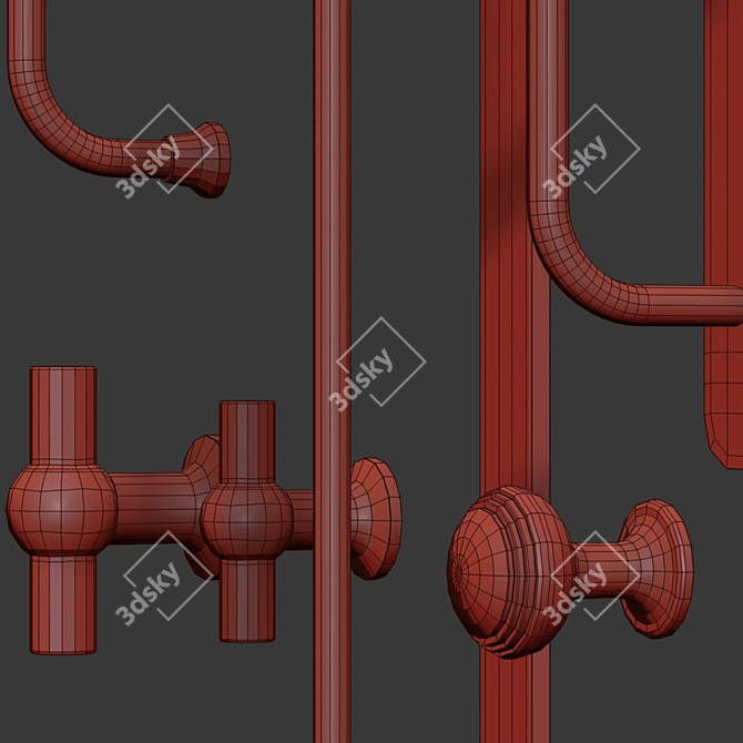 Elegant Furniture Handle Sets 3D model image 3