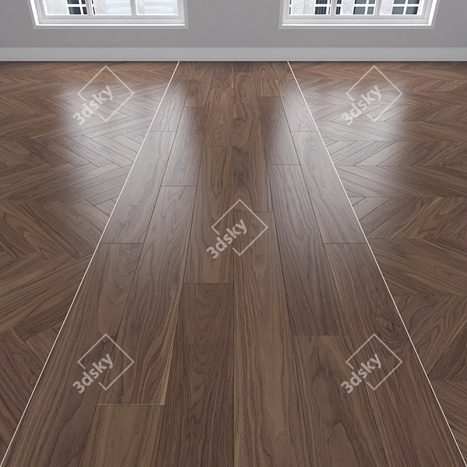 Versatile Oak Parquet Flooring 3D model image 1