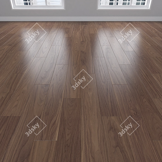 Versatile Oak Parquet Flooring 3D model image 2