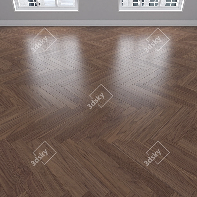 Versatile Oak Parquet Flooring 3D model image 3