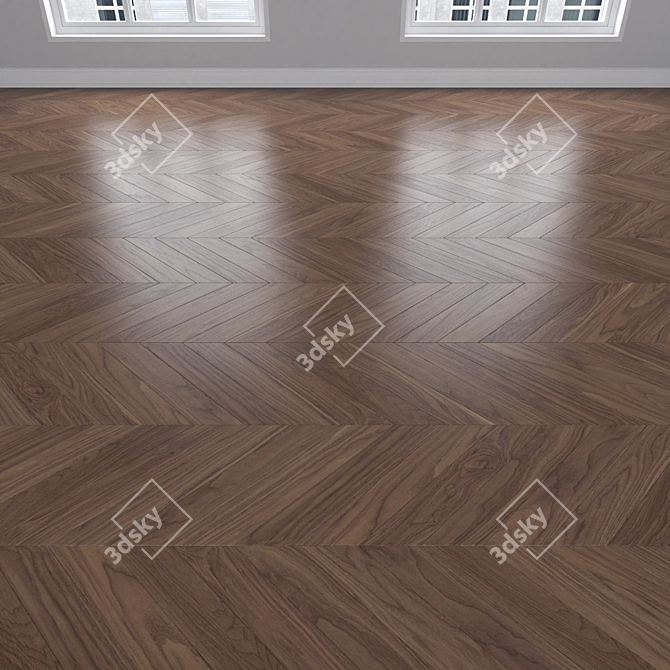 Versatile Oak Parquet Flooring 3D model image 4