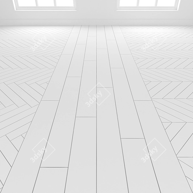 Versatile Oak Parquet Flooring 3D model image 5