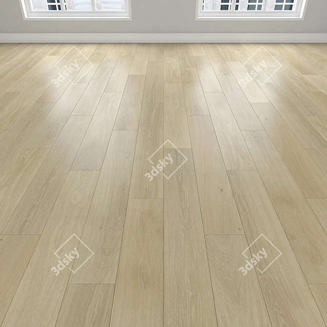 Oak Parquet Flooring Kit 3D model image 2