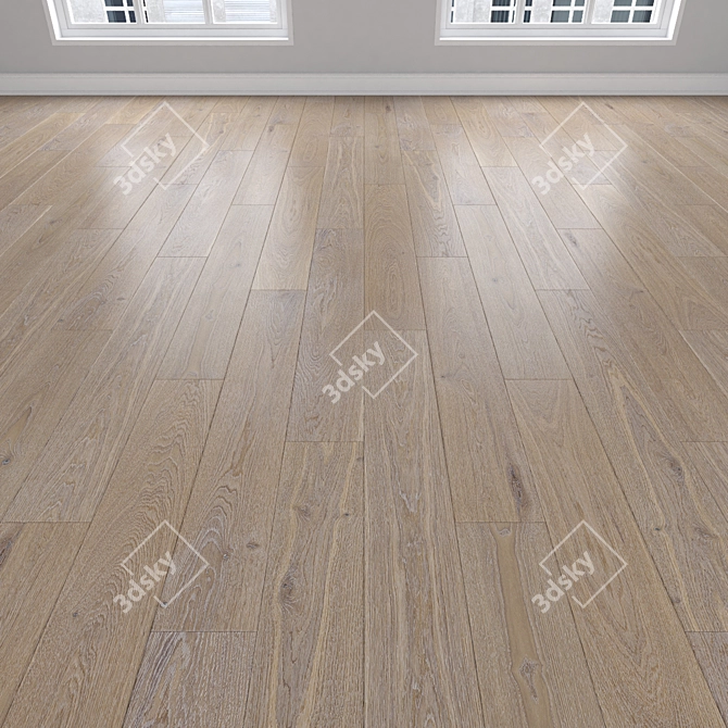 Oak Parquet Flooring Modules 3D model image 2