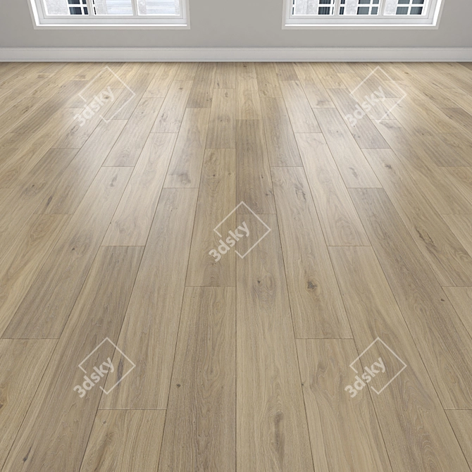 Oak Parquet Bundle: Linear, Chevron, Herringbone 3D model image 2