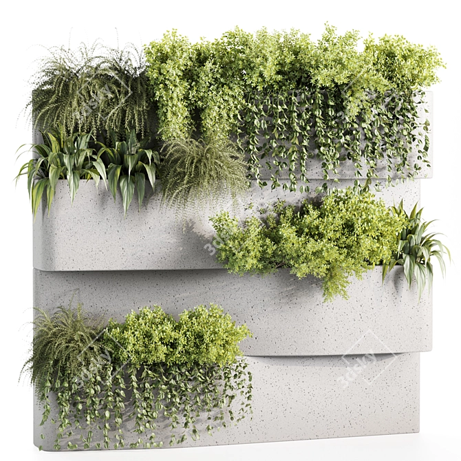 Premium Hanging Vertical Garden Plants 3D model image 1