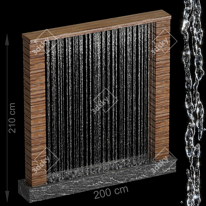 Serenity Falls Indoor Water Fountain 3D model image 1