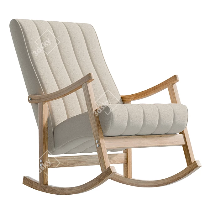 Velvet Tufted Rocking Chair 92.6cm 3D model image 1