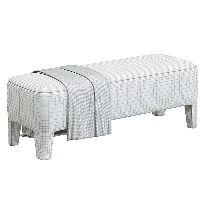 Modern Minimalist Turner Bench 3D model image 3