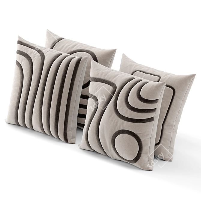 Elegant Decorative Cushion 26 3D model image 2