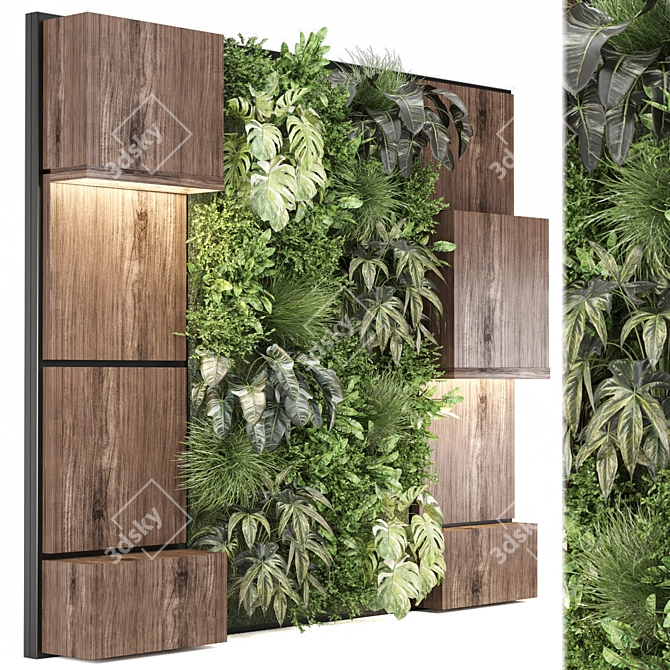 Vertical Garden Set 1338: Modern Indoor Wall Art 3D model image 1