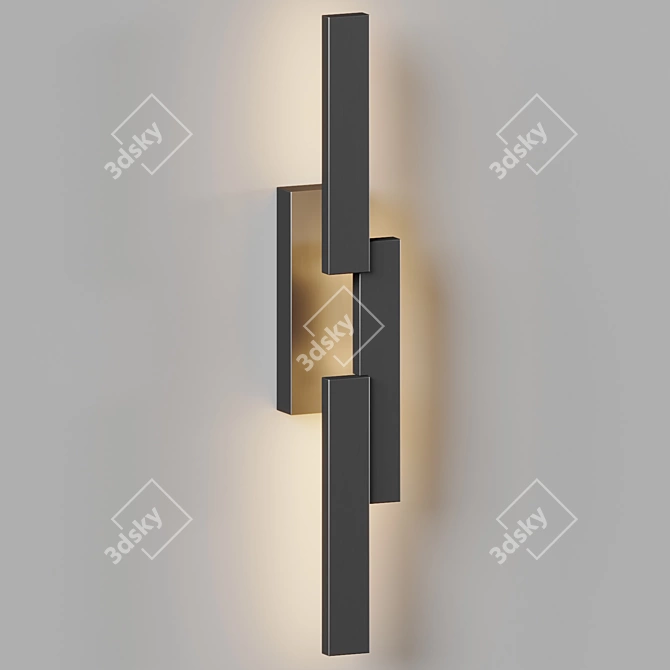 Satin Nickel Ion Wall Sconce 3D model image 2