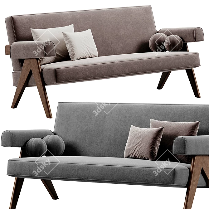 Modern Capitol Complex Sofa Cassina 3D model image 3