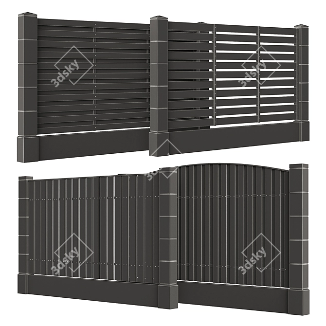 Decorative Fence Panels Collection 3D model image 7