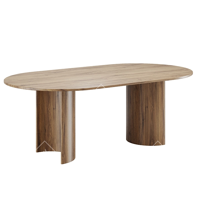 Rattan Upholstered Dining Chair Table 3D model image 4