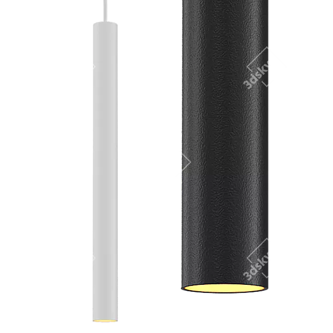 Compact LED Cylinder Pendant Light 3D model image 2