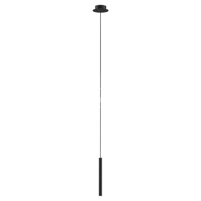Compact LED Cylinder Pendant Light 3D model image 4