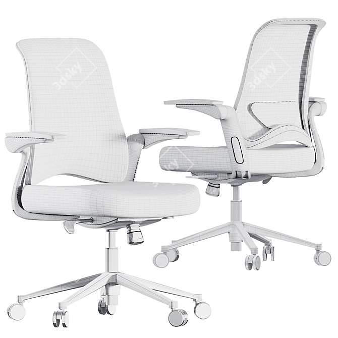 Ergonomic Foam Office Chair with 3D Details 3D model image 6