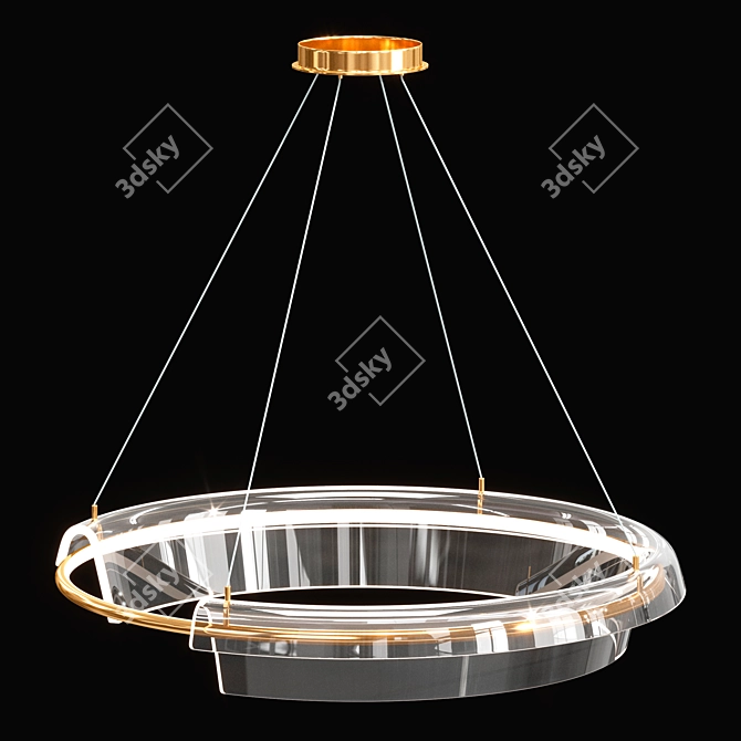 Elegant Solstice LED Chandelier 3D model image 2