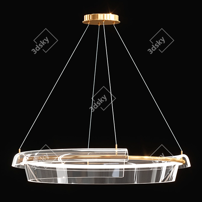 Elegant Solstice LED Chandelier 3D model image 3