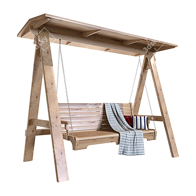 Modern Swing Bench 3D Model 3D model image 1