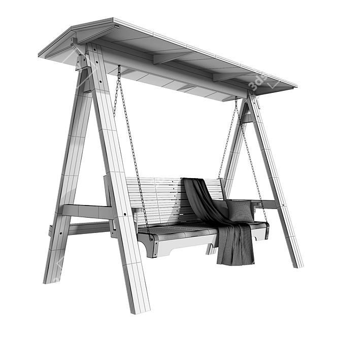 Modern Swing Bench 3D Model 3D model image 6