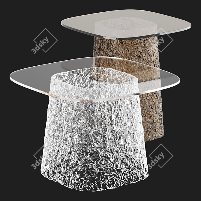 Elegant Glass Side Table 3D model image 2