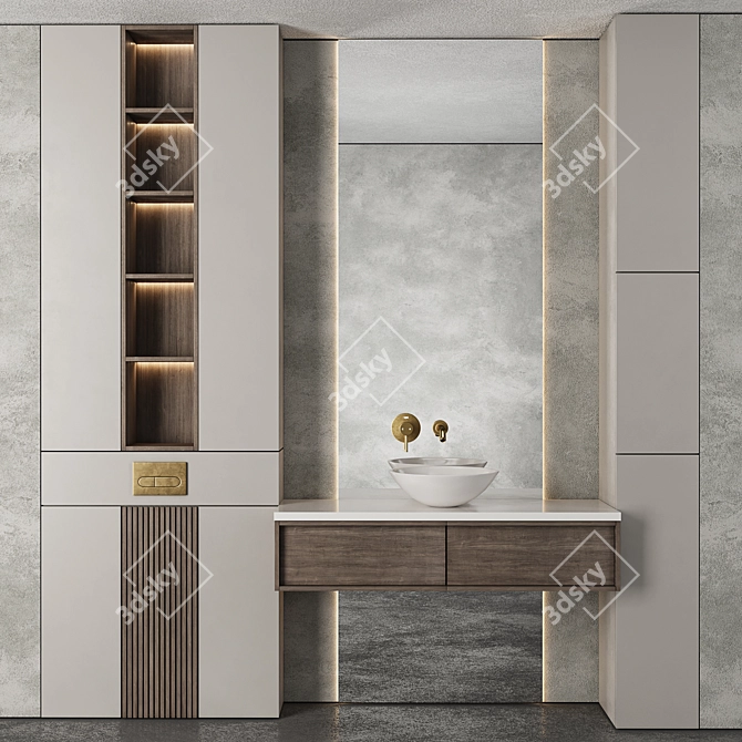 Modern Bathroom Furniture Set 15 3D model image 5