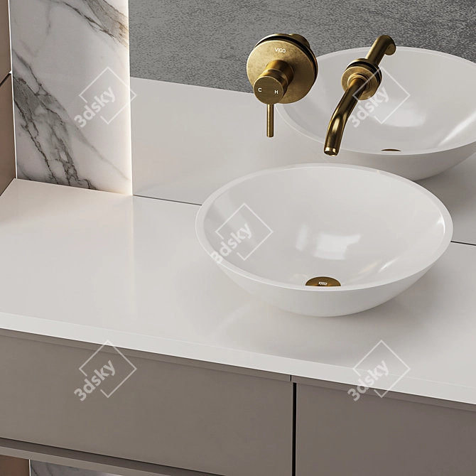 Modern Bathroom Furniture Set 15 3D model image 6