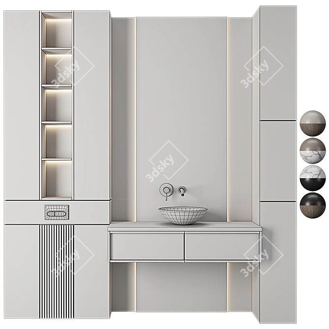 Modern Bathroom Furniture Set 15 3D model image 7