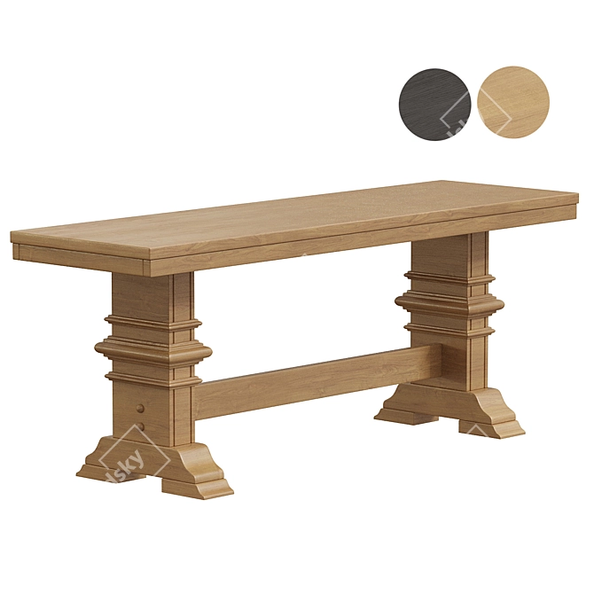 South Hill Baluster Base Bench: Stylish Seat 3D model image 1