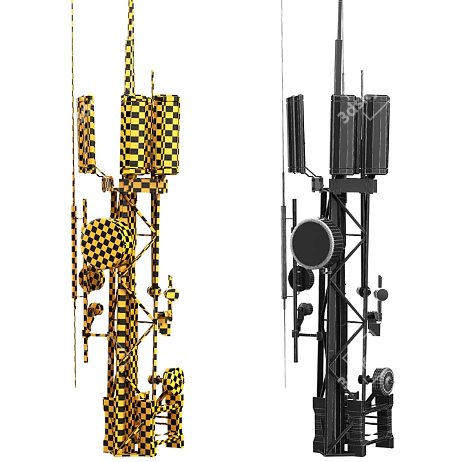 4K Texture Communication Tower 3D model image 3