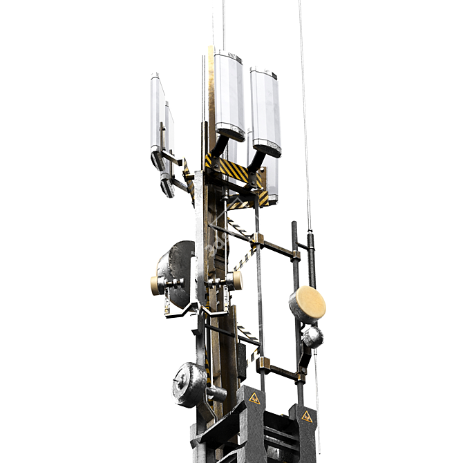 4K Texture Communication Tower 3D model image 4