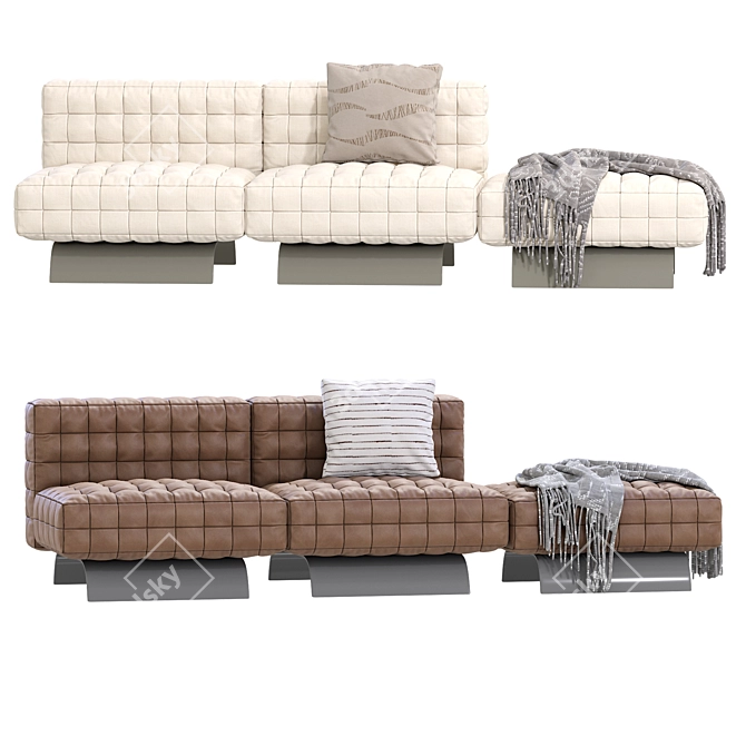 Modern Minotti Twiggy Modular Sofa 3D model image 3