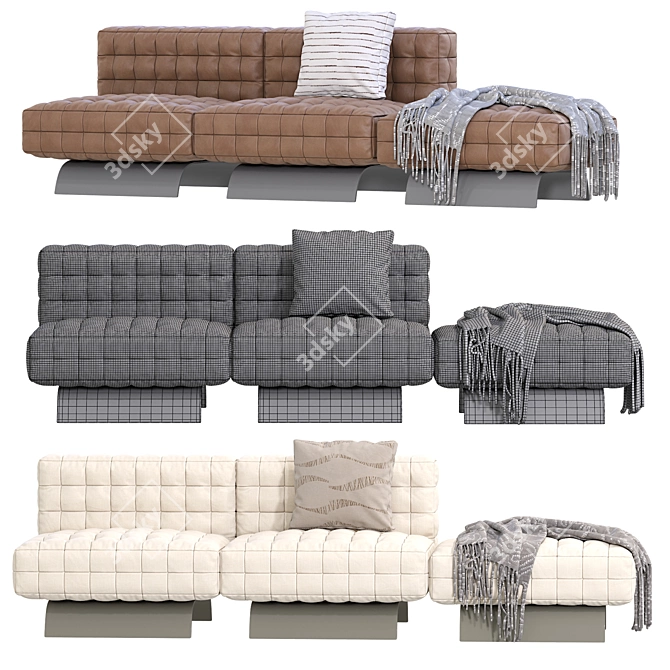Modern Minotti Twiggy Modular Sofa 3D model image 4