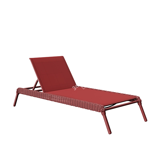 Outdoor Wicker Chaise Lounge Stackable 3D model image 5