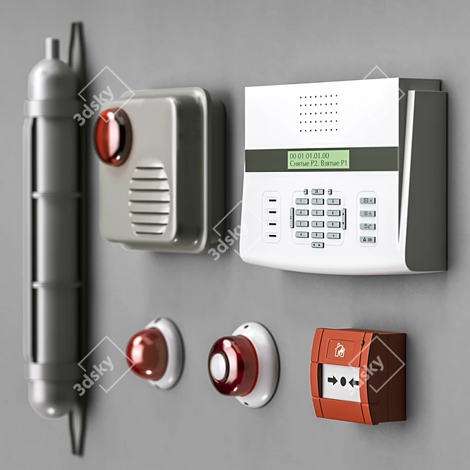 Security & Fire Alarm Set 3D model image 4