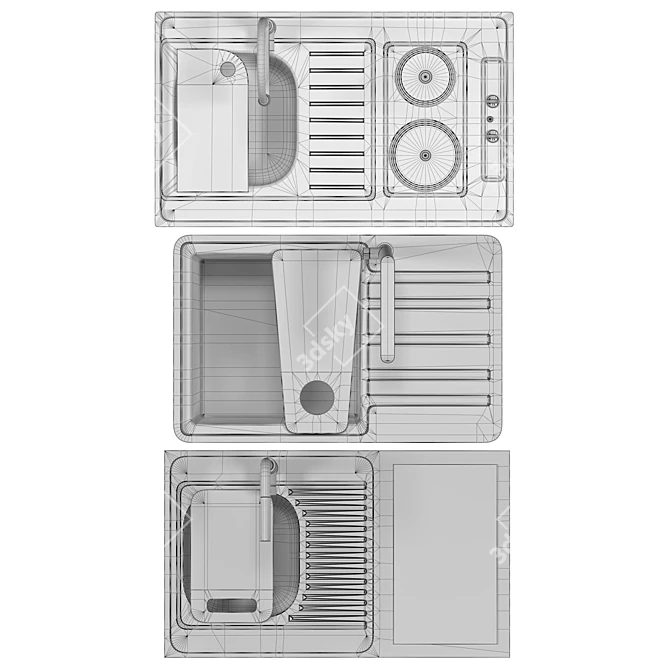 Alveus Set3 Sinks Collection 3D model image 8