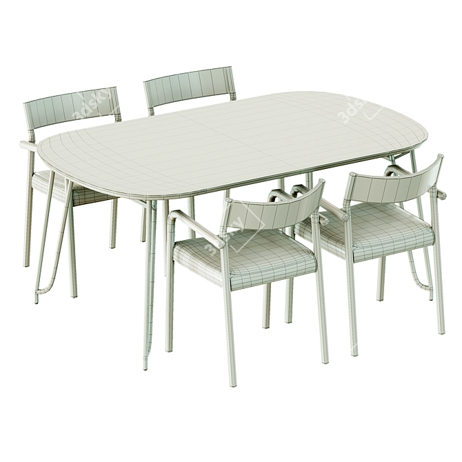 Expandable Milian Table Falconera Chair 3D model image 5
