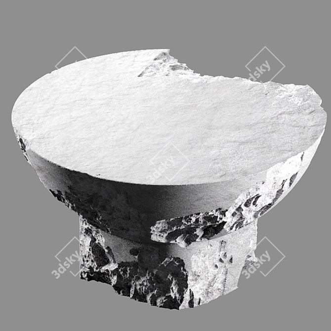 Custom Stone Garden Table, Hipoly 3D model image 3