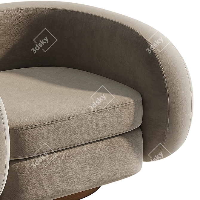 Elegant Cosenza Velvet Chair 3D model image 4